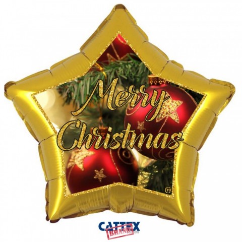 Palloncino Mylar Stella di Natale - 34 x 34 cm - 1 pezzo